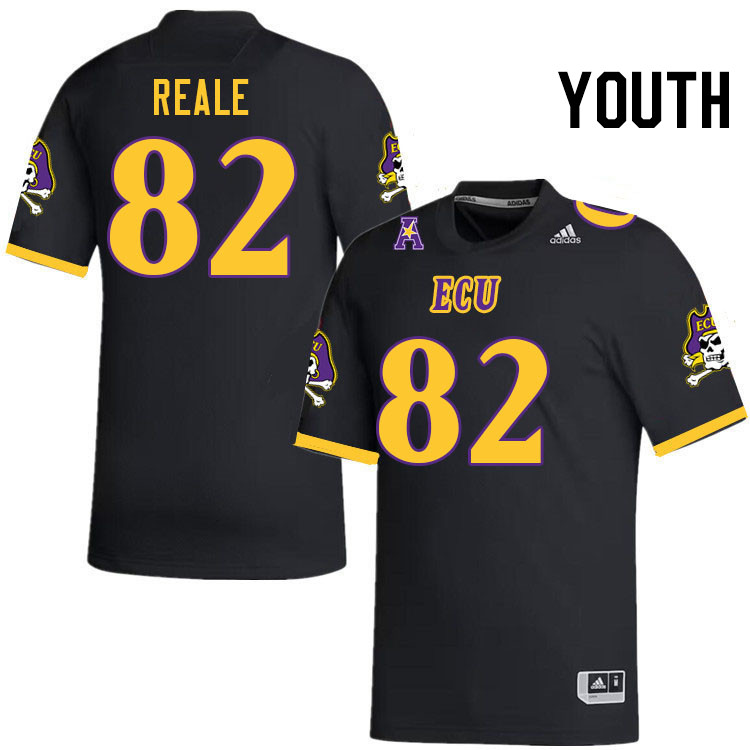 Youth #82 Gage Reale ECU Pirates College Football Jerseys Stitched-Black